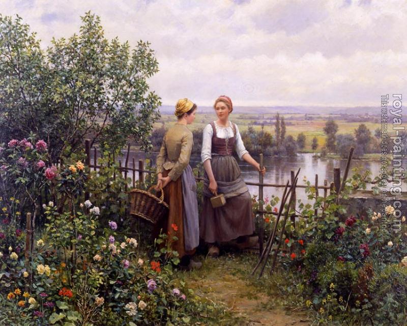 Daniel Ridgway Knight : Maria and Madeleine on the Terrace